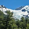 Peaks and the Yelcho Chico hanging glacier near Chaiten